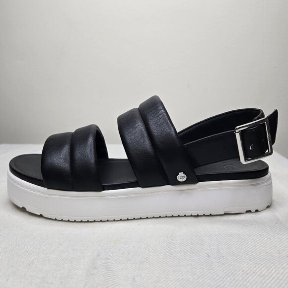 UGG Black and White Platform Sandals Size 9 - Picture 6 of 12